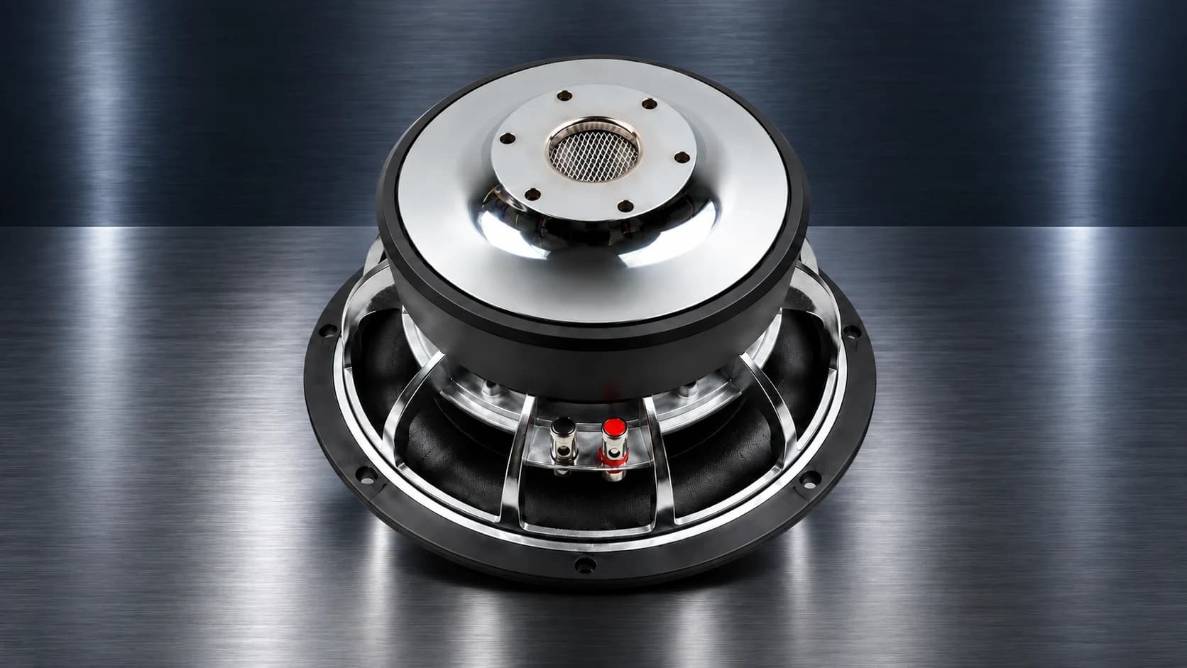 rear magnet structure view of the ZEMING chrome-plated subwoofer