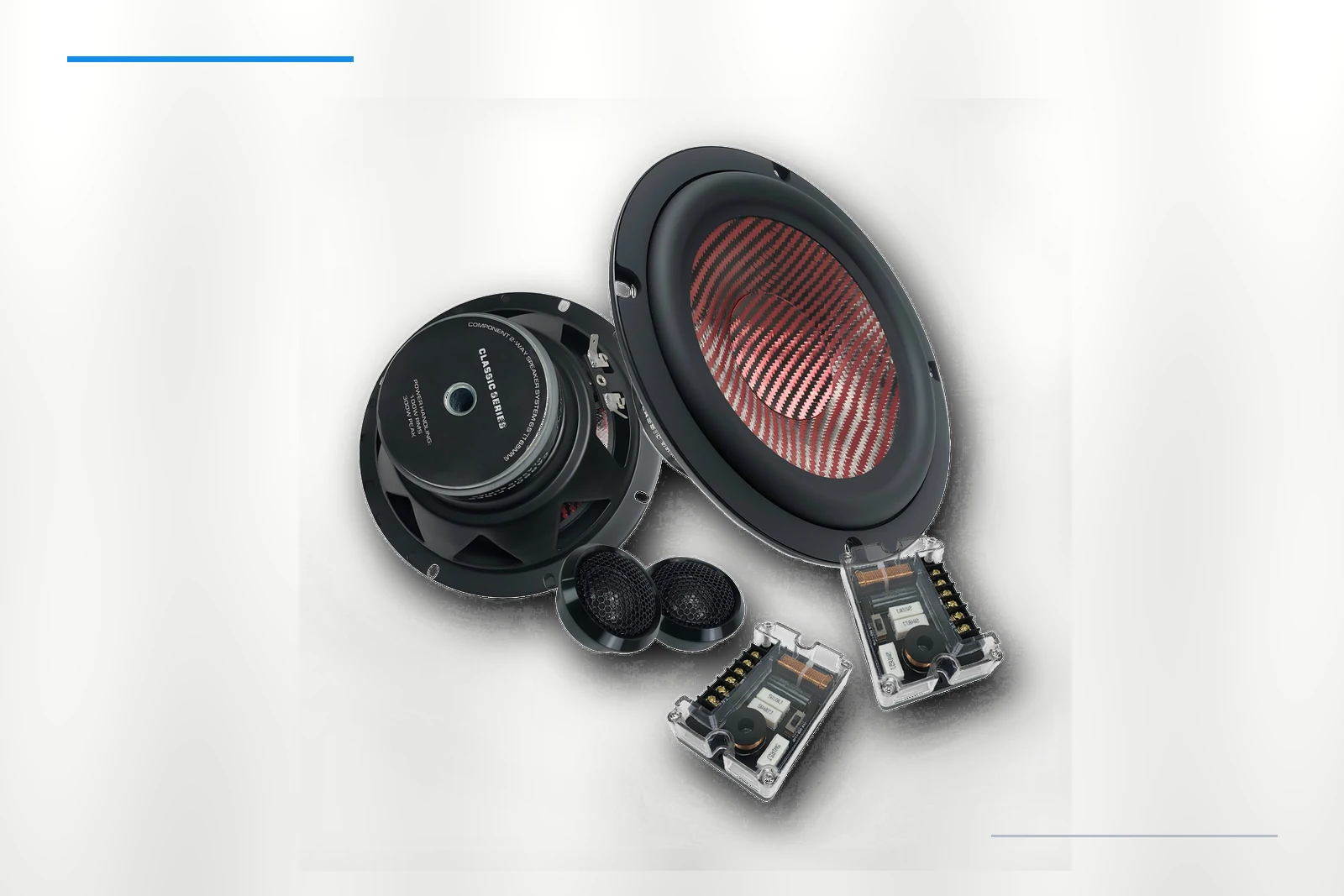 ZM-C65CR complete component speaker system on platinum background