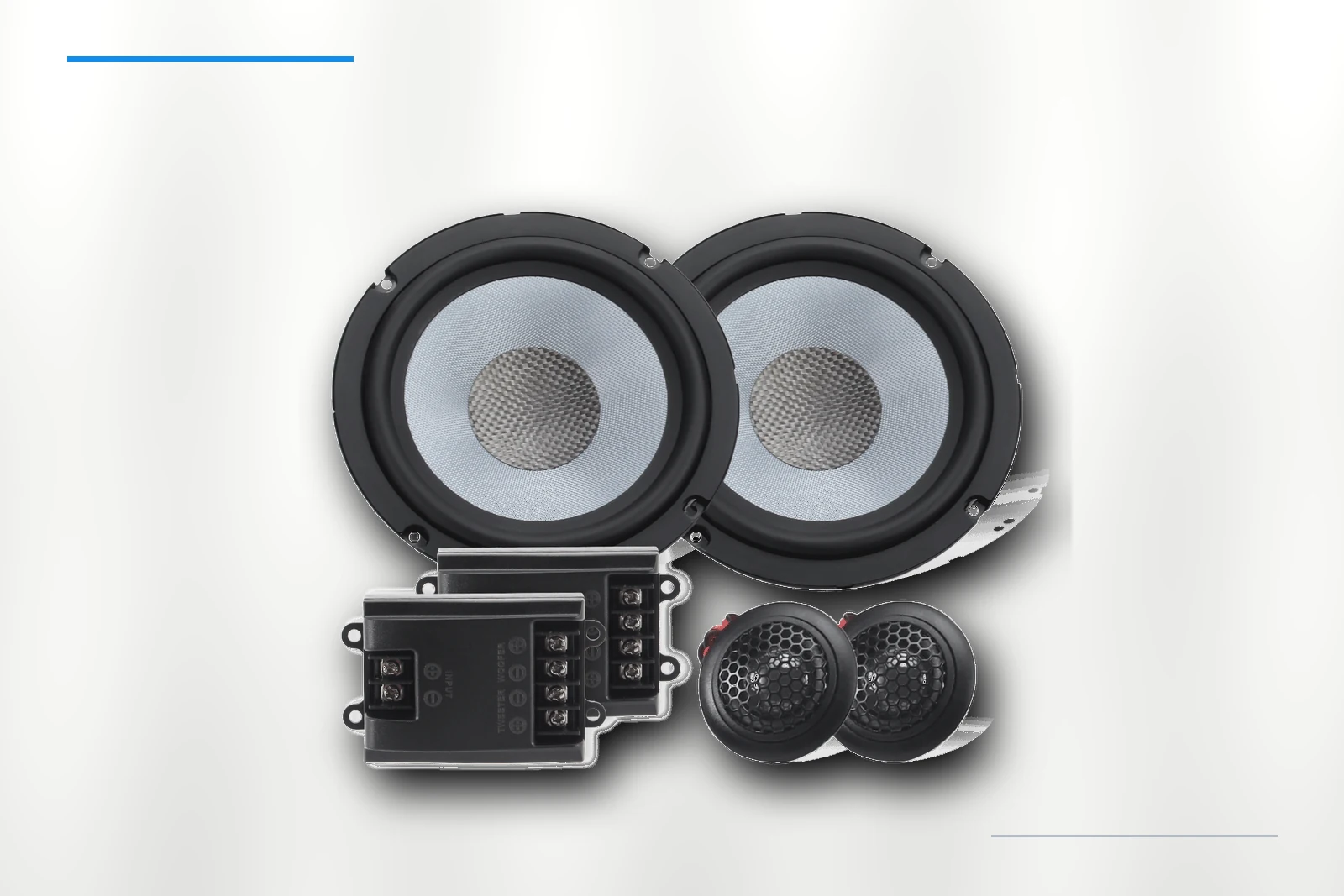 ZM-E65G complete component speaker system on platinum background