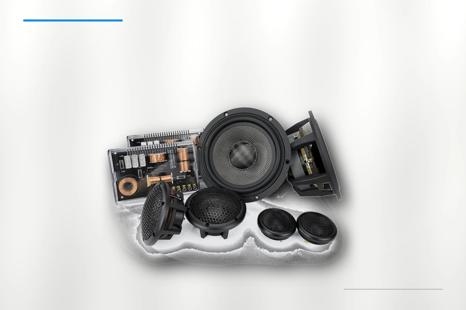 ZM-X65C-3W complete component speaker system on platinum background