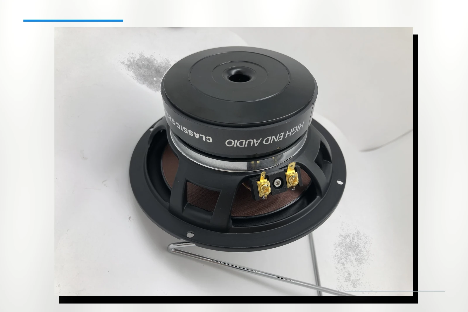 ZM-X65W-2W V2 tweeter detail on platinum background