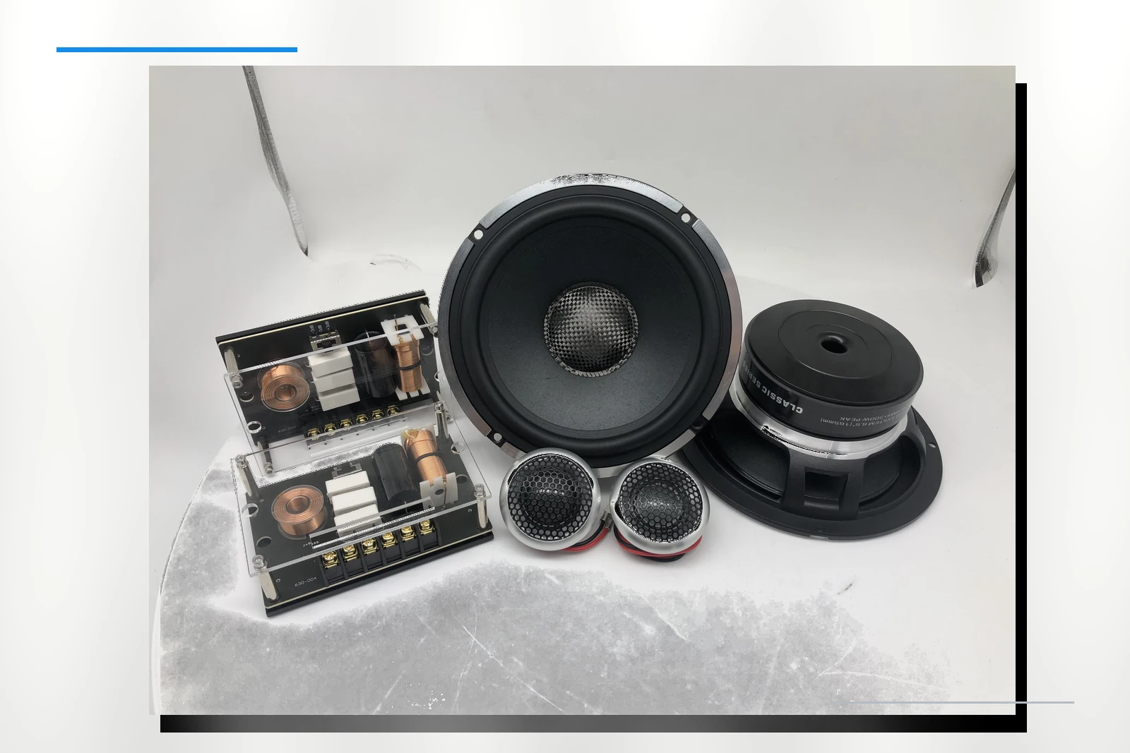 ZM-X65W-2W woofer detail on platinum background