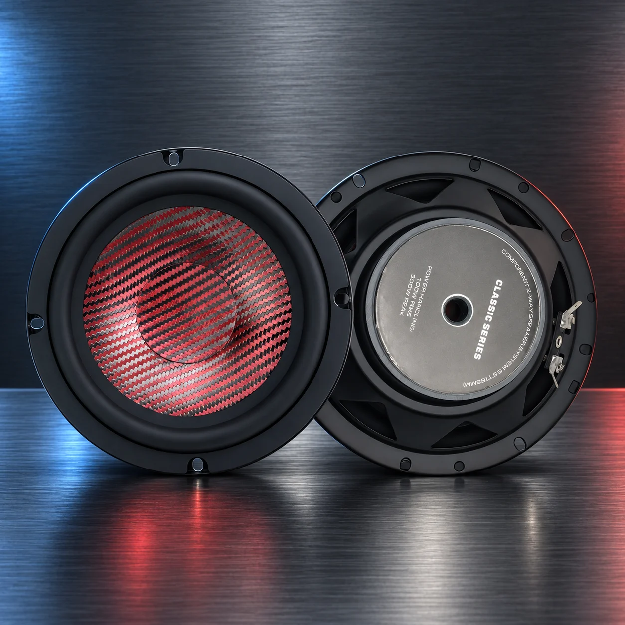 ZM-C65CR complete front and rear woofer view