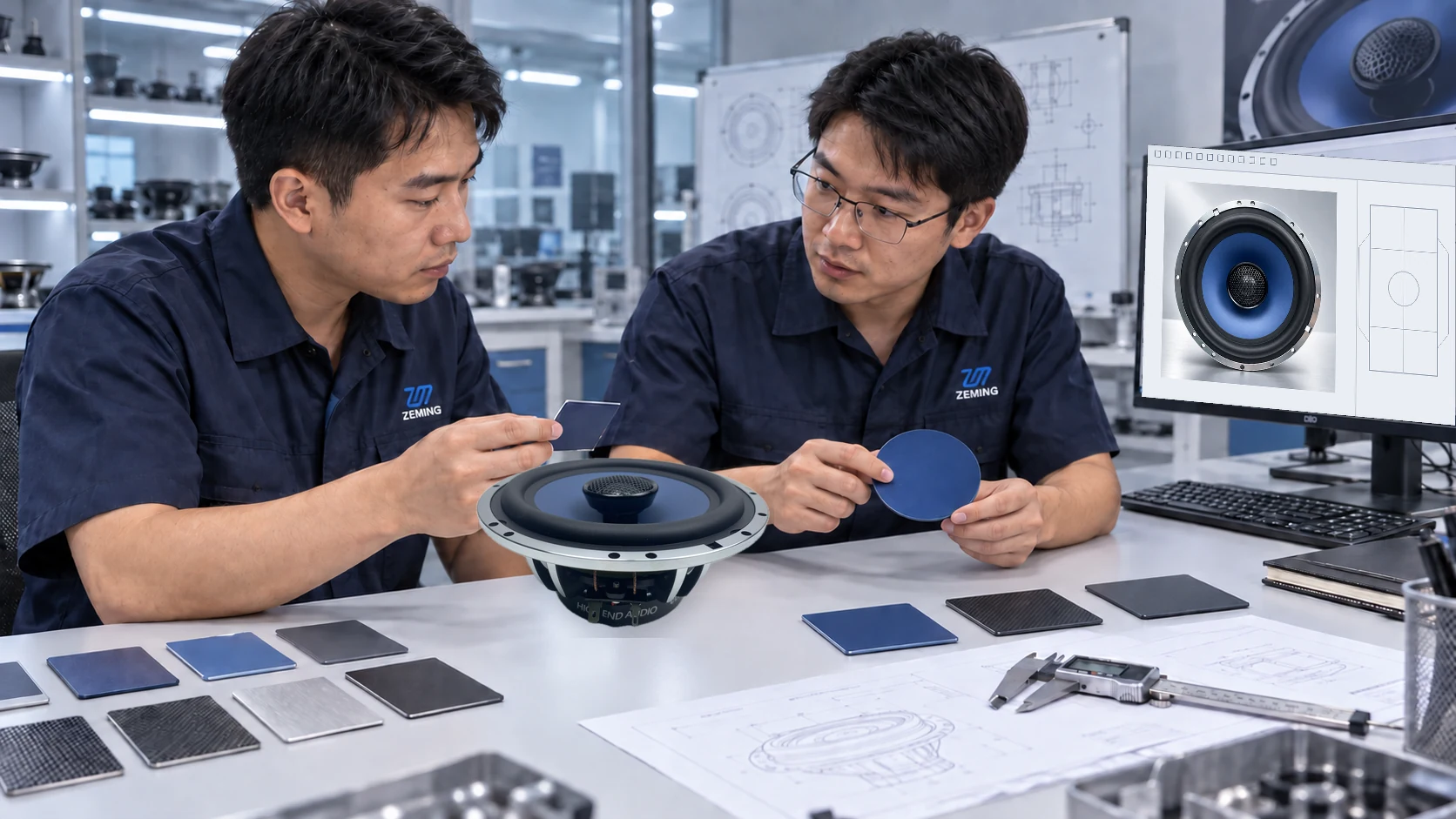ZEMING engineers reviewing ZM-M65P customization