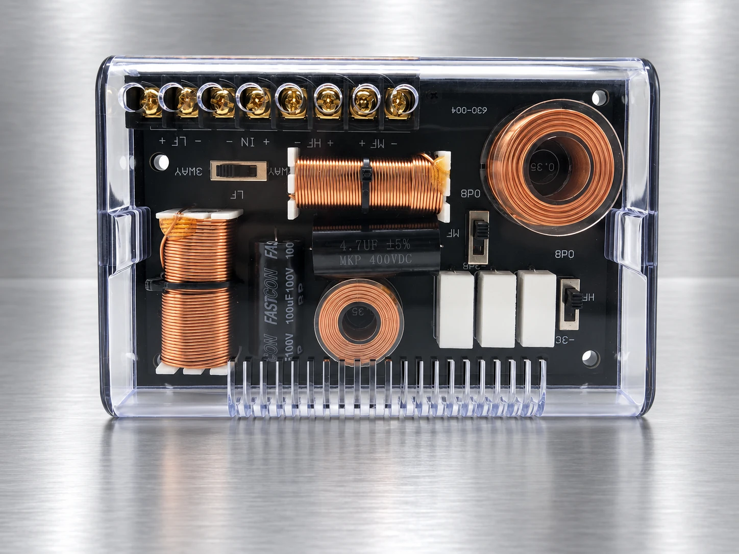 ZM-X65W V2 3-way passive crossover, front detail